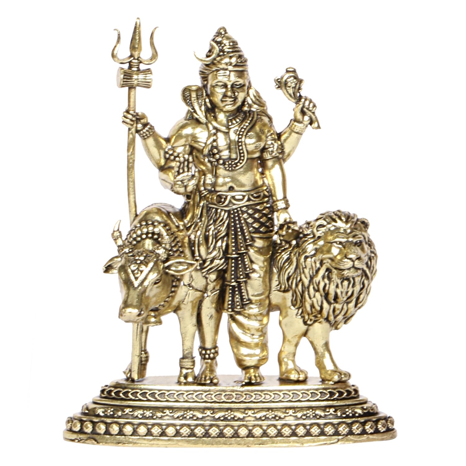 ARTVARKO Fine Bronze Ardhanarishvara Ardhnarishwar Ardhnari Shiv Parvati Double Avatar Idols for Puja Home Decor Gift 4.5 Inch