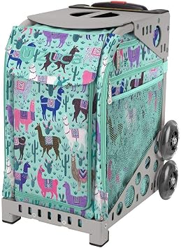 ZUCA Llama Rama Sport Insert Bag and Gray Frame with Flashing Wheels