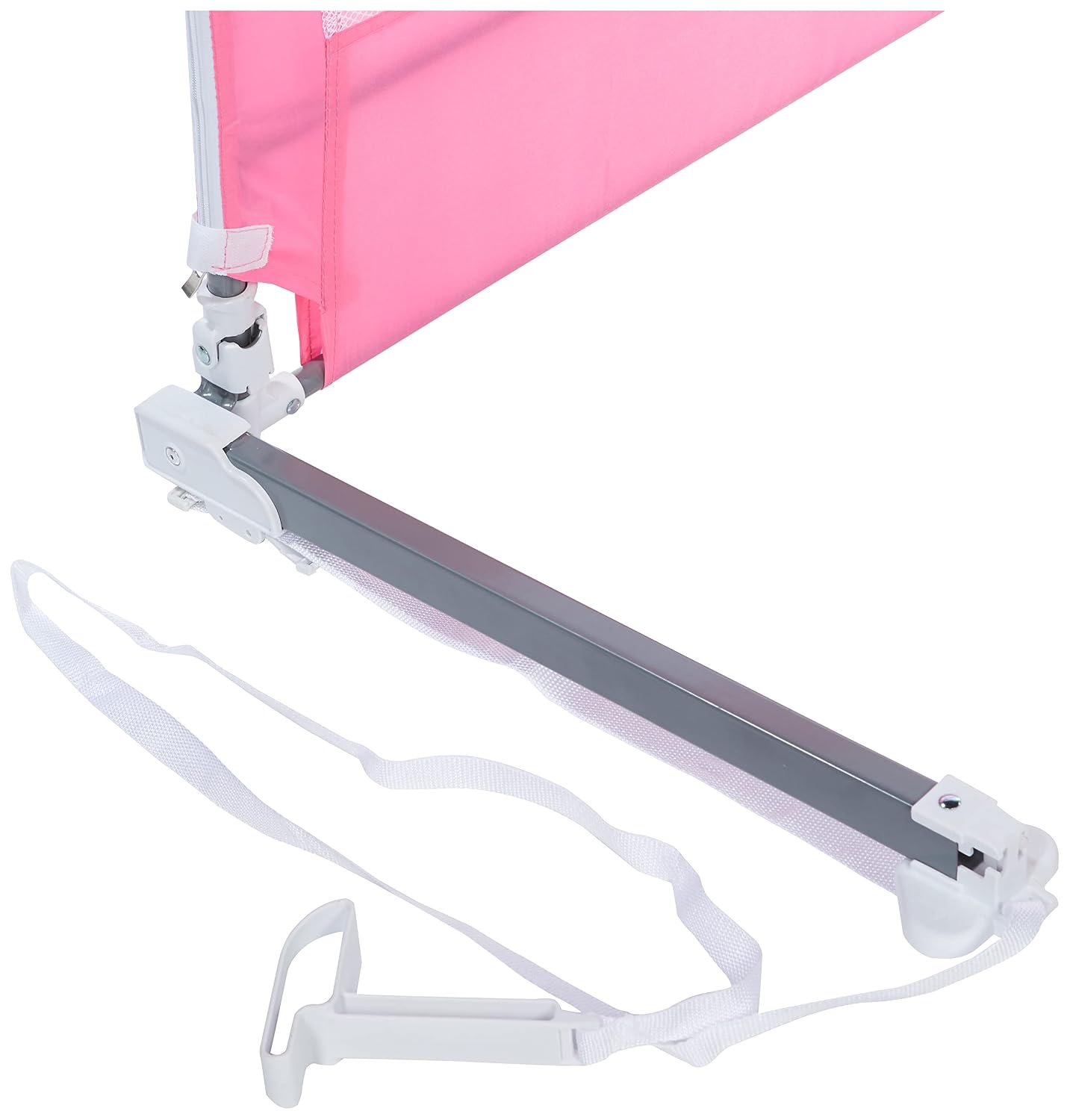 Regalo Hideaway 54-Inch Extra Long Bed Rail Guard, with Reinforced Anchor Safety System, Pink