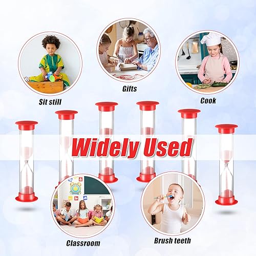 Miniatura 4 de Juego de 200 temporizadores de arena para niños temporizador de arena de 1 minuto en acrílico a granel reloj de arena rojo para aula cocina