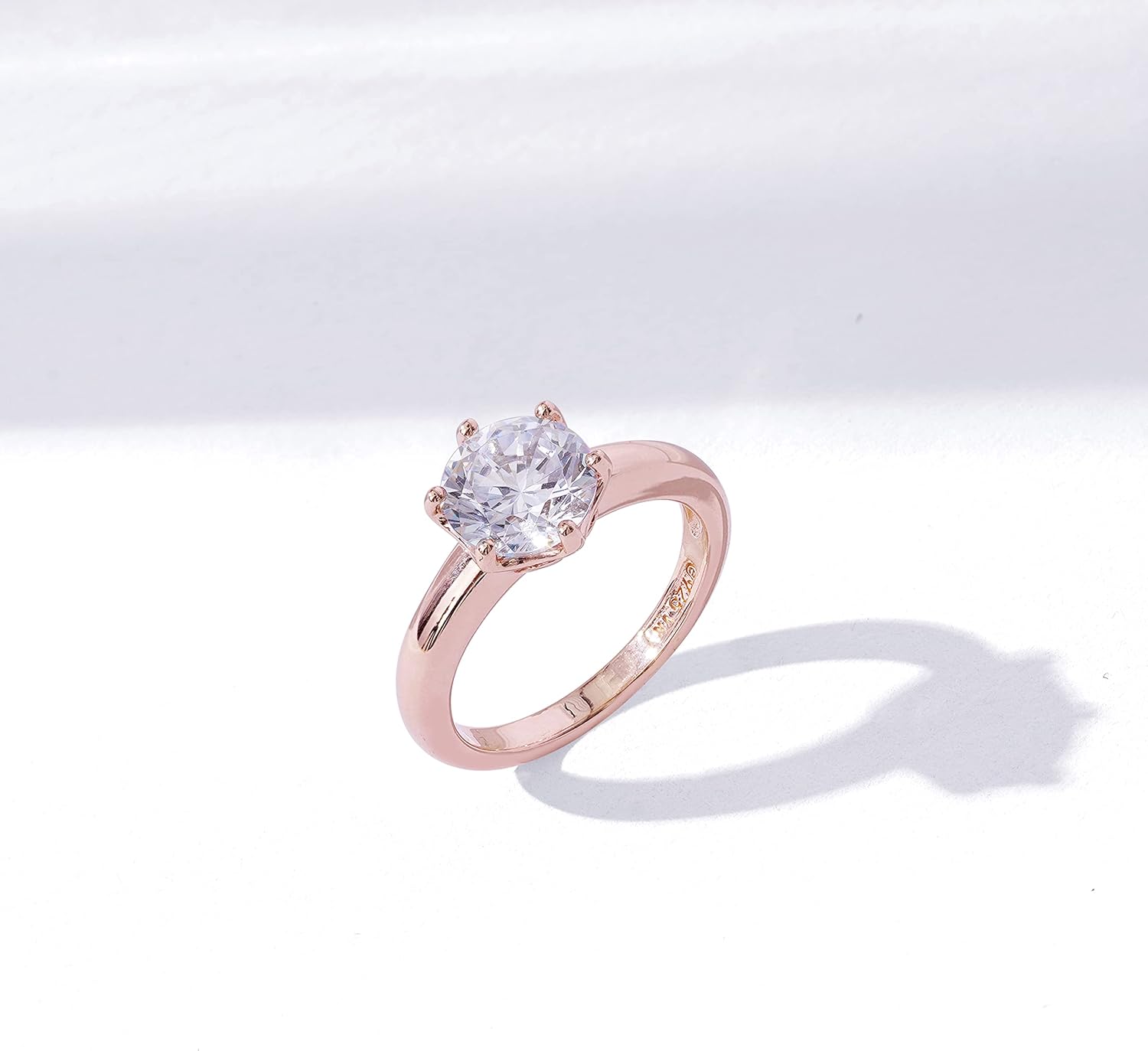 Amazon Essentials Sterling Silver Solitaire Ring set with Round Infinite Elements Cubic Zirconia (previously Amazon Collection)