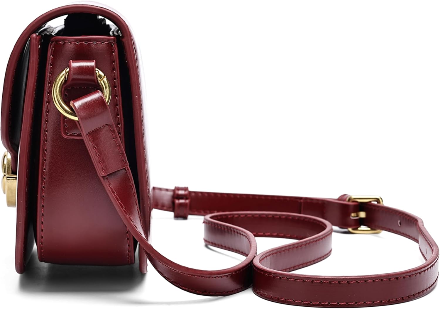 Women's small crossbody bag, vintage saddle-shaped shoulder bag, PU leather mini wallet with adjustable shoulder strap.