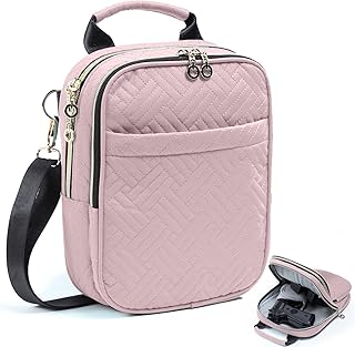 VIGEGARI Soft Pistol Case, Gun Bag for Women, CCW Pistol Bag, Crossbody Gun Bag, Concealed Carry Gun Pouch, Small Tactical Range Bag, Gun Case with Shoulder Strap (Pink)