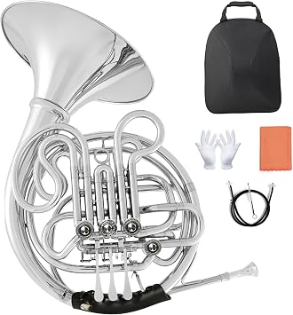 Professional French Horn Professional Instrument Double Row French Horn 4 Keys Flat Brass Body
