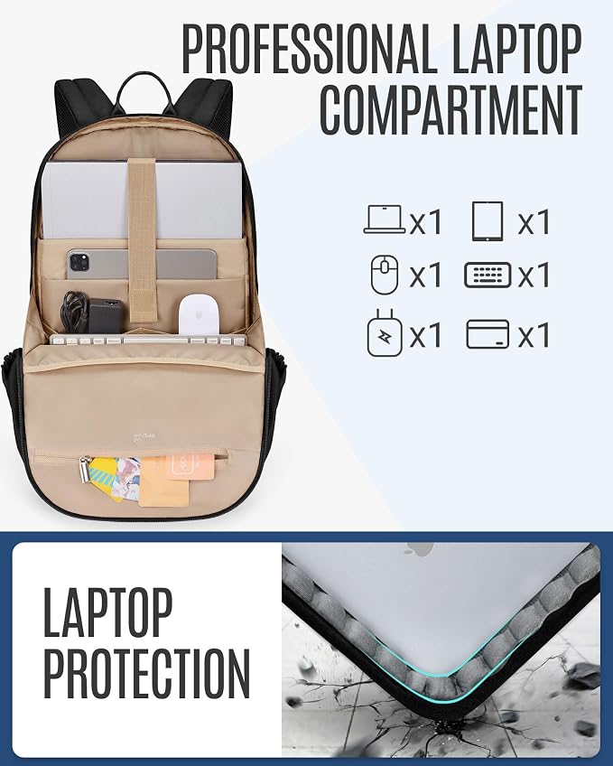 Mochila de viaje para laptop 17.3 pulgadas negra miniatura 4