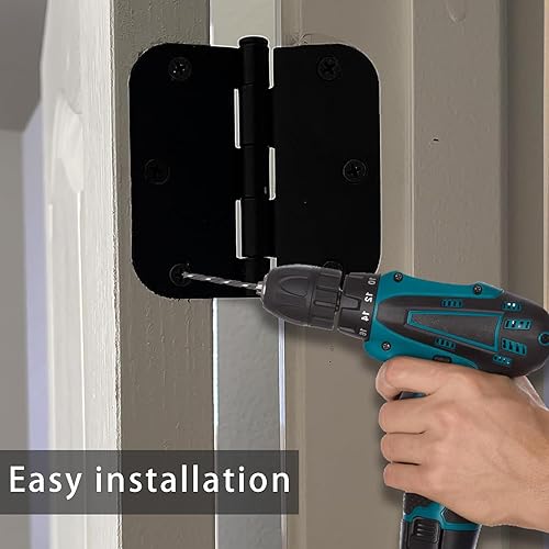 Miniatura 3 de Paquete de 8 bisagras de puerta cepilladas sin ruido, bisagras de puerta de bronce de 3 pulgadas, bisagras de puerta interior con pin de esquina de