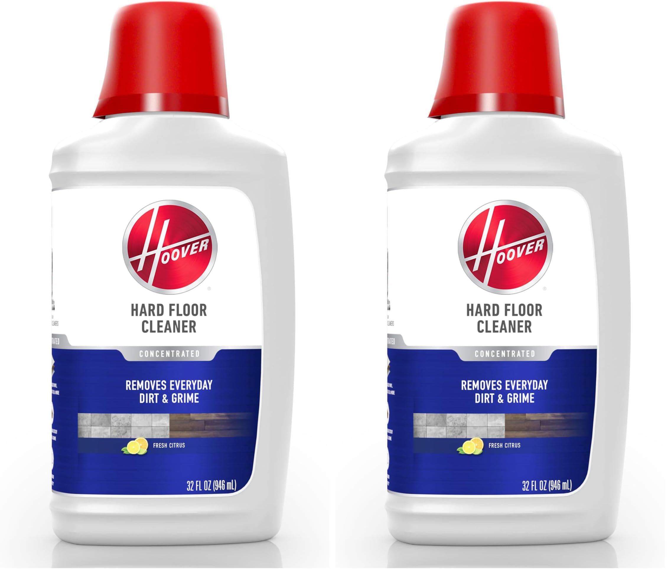 Hoover Hard Floor Cleaner for Sealed Hard Floors, Concentrated Cleaning Solution for Hard Floor Cleaner Machines, 32 fl oz Formula, White, AH31428 (Pack of 2)