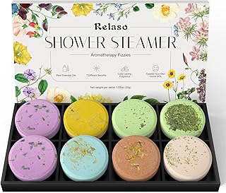 Shower Steamers Aromatherapy 8 Pack, Birthday Christmas Gifts for Women Stocking Stuffers&Luxury Gift Box, Shower Bombs with Natural Essential Oils, Home Spa Stress Relief, Relaxation Self Care