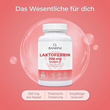 Bandini® Lactoferrin 60 Capsules - 200mg Lactoferrin + 60mg Vitamin C