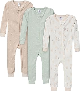 Gerber baby-girls 3-pack Snug Fit Footless One-piece Cotton Pajamas