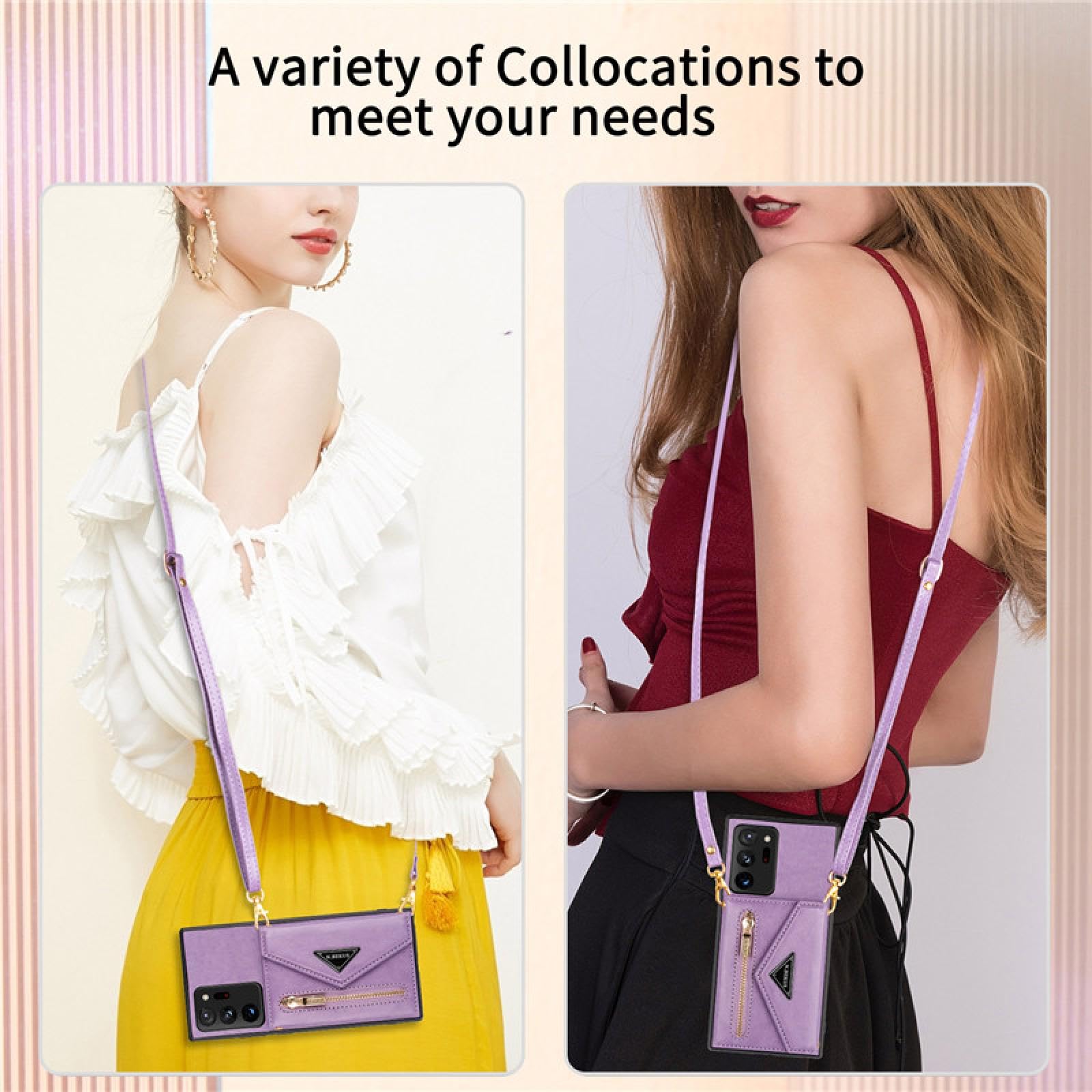 Für Samsung A72 (4G 5G) Leder-Brieftaschen-Karten-Telefonhülle (Für Samsung A72 (4G 5G)/LILA)