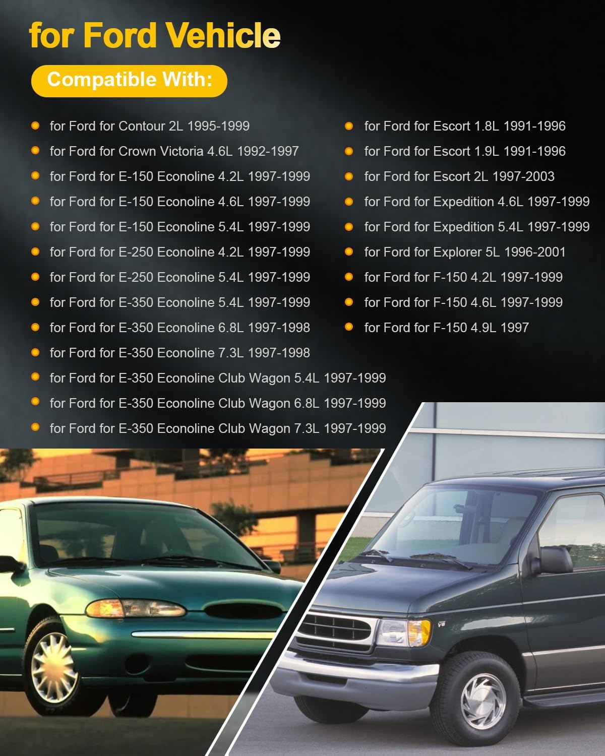 OCPTY Suitable 1997-2003 for Ford Escort 2.0L/L4,1998-2002 for Mazda 626 2.0L/L4 Automotive Replacement Ignition Coils 3-Pins #FD487 (Set of 2 Ignition Coils)