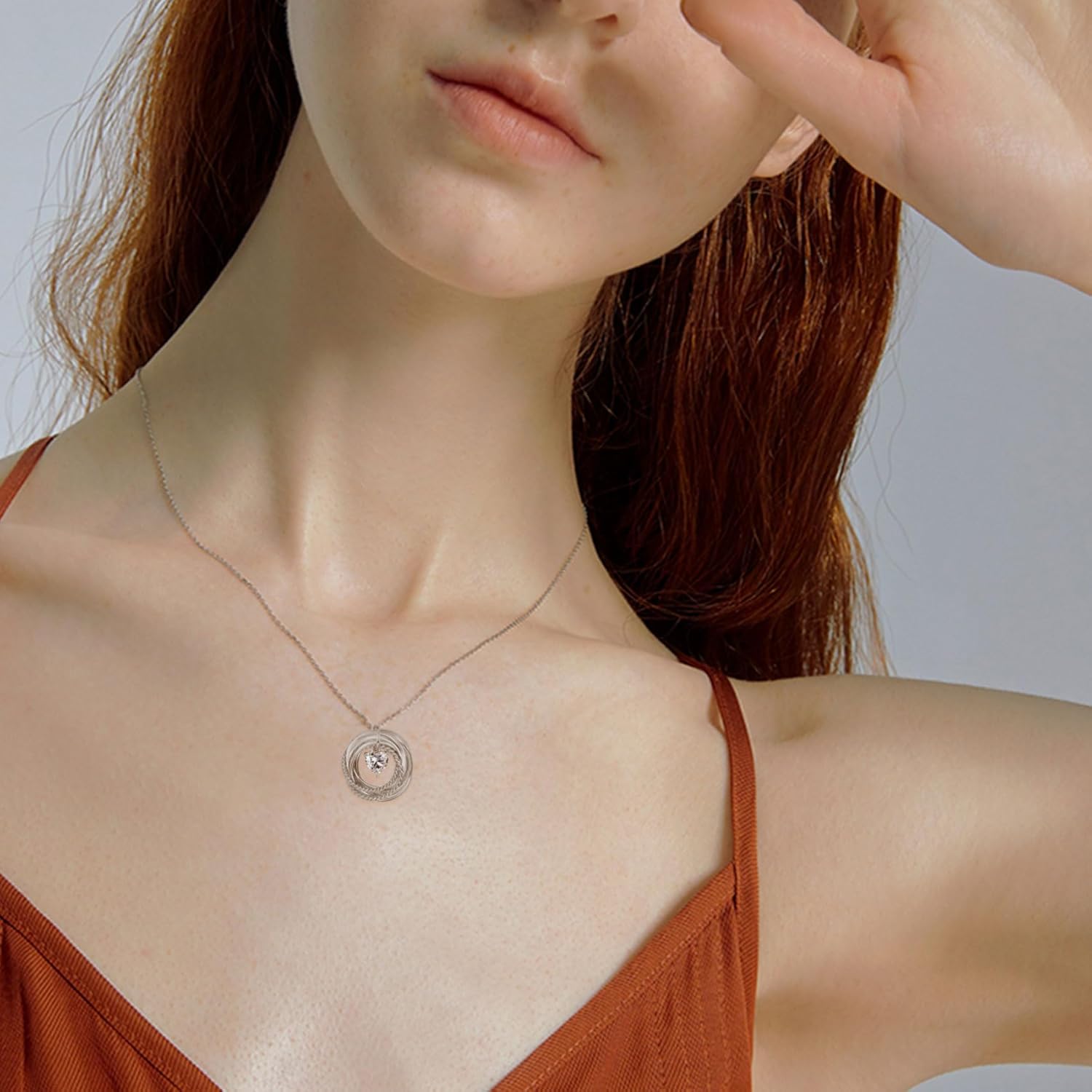 EPIRORA 30th 40th 50th 60th 70th 80th 90th 100th Birthday Gifts for Women, Heart Cubic Zirconia Pendant Circles Necklace for Her 30 40 50 60 70 80 90 100 Years Old Birthday Jewellery Gifts - Image 5