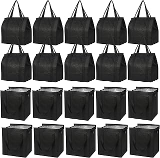 VZZNN 20 Pack Insulated Grocery Cooler Bag, Reusable Foldable Zipper Tote