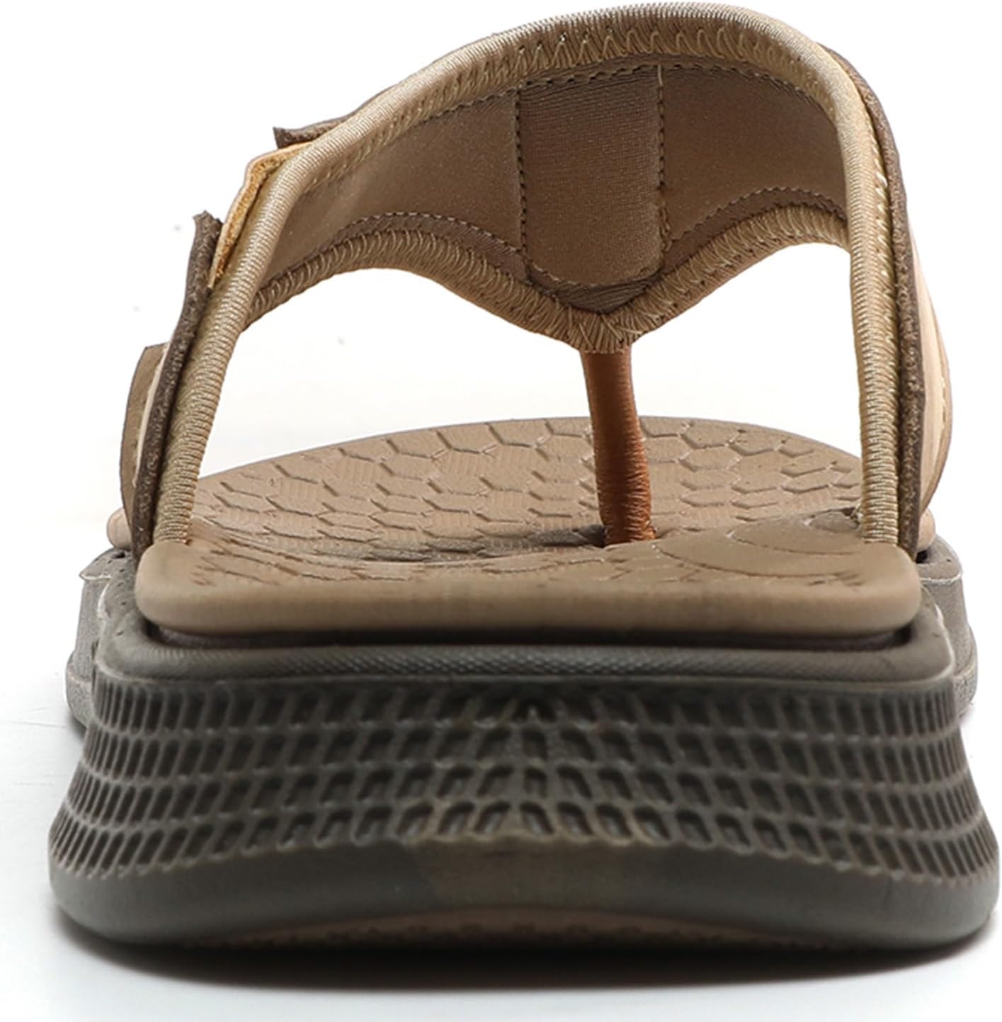 Quickshark Mens Flip Flops Leather Thong Sandals Arch Support Beach Slippers - Image 5