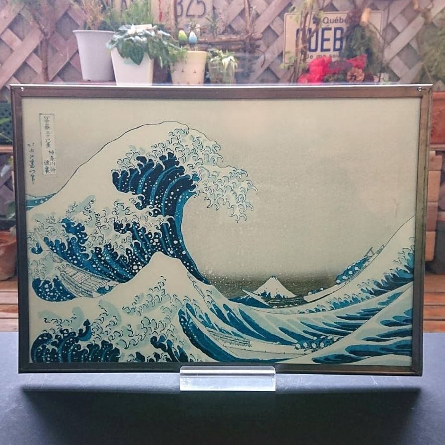廃盤希少☆大判！富嶽三十六景 神奈川沖浪裏◇葛飾北斎 ステンドグラス　波　富士 廃盤希少☆大判！富嶽三十六景 神奈川沖浪裏◇葛飾北斎 ステンド