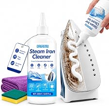 Iron Cleaner Cream for Soleplate – Removes Starch, Melted Fabrics & Residue | Safe for Steam Irons, Removes Hard Water & Lime Deposits, Flat & Curling Irons, Includes Microfiber Cloth & Sponge(250g)