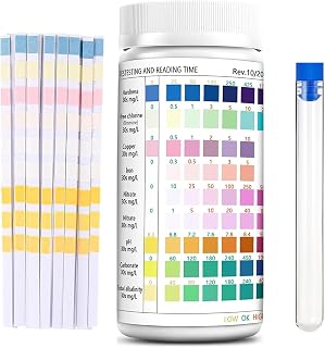 9 In 1 Aquarium Teststreifen, 100 Teststreifen Aquarium Test-Sets, Aquarium Wassertest, für Aquarien Aquarium Zubehör Zur Messung Von Ph Wasserhärte Chlor Nitrit Im Aquarium Fischbecken