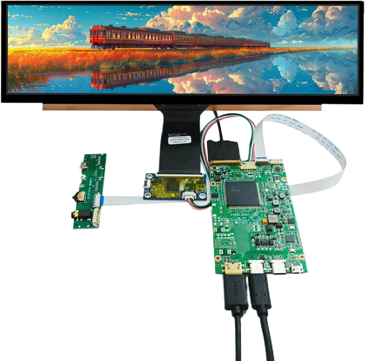 VSDISPLAY 14'' 4K IPS 3840x1100 LCD Touch Screen with Type C LCD Driver Board VS-RT2795T4K-V5,fit for Gaming Cabinet,Second Display Panel for PC/Computer/Monitor
