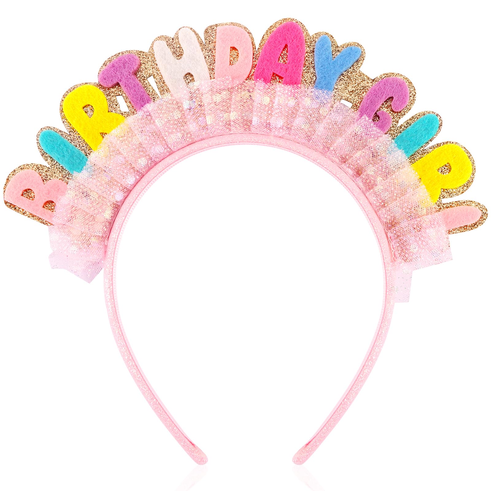 Birthday Girl Headband Princess Crown for Women Girls, Happy Birthday Headband for Hair Accessories