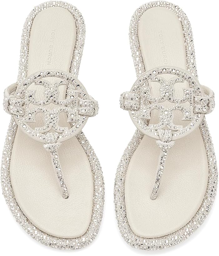 Сандалии Tory Burch Miller Knotted Crystal, цвет: Белый — фото 6