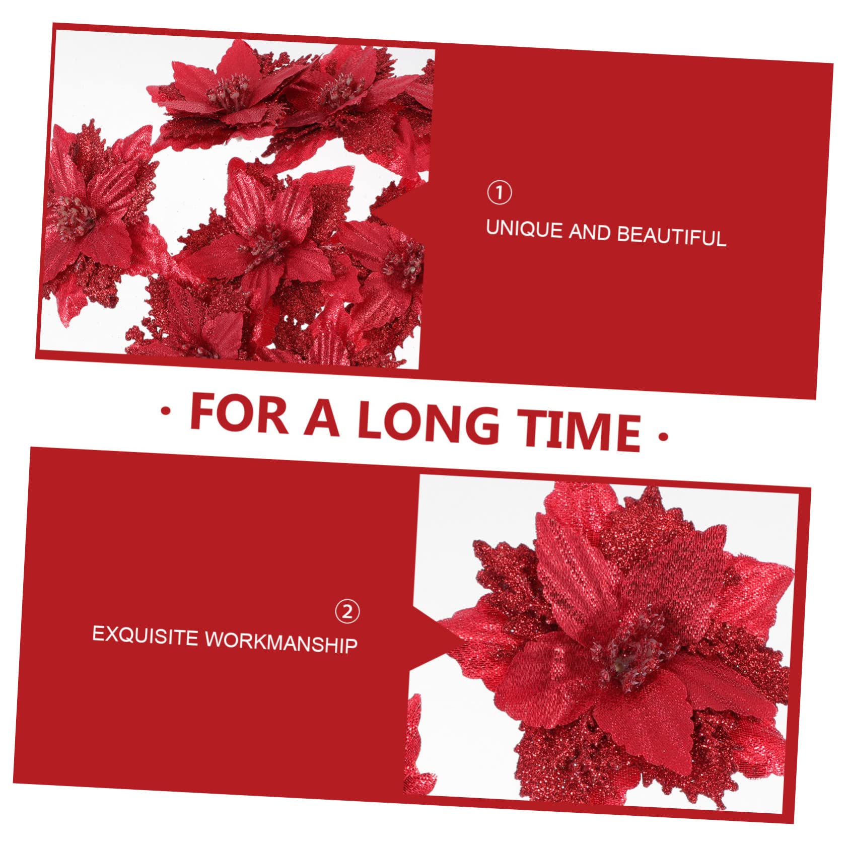 TOPBATHY 24stücke Künstliche Weihnachtsblumen Dekoration Für Weihnachtsbaum Festliche Anlässe Und Partys Rote Simulation Poinsettia Blumen Für Stilvolle Weihnachtsgestaltung