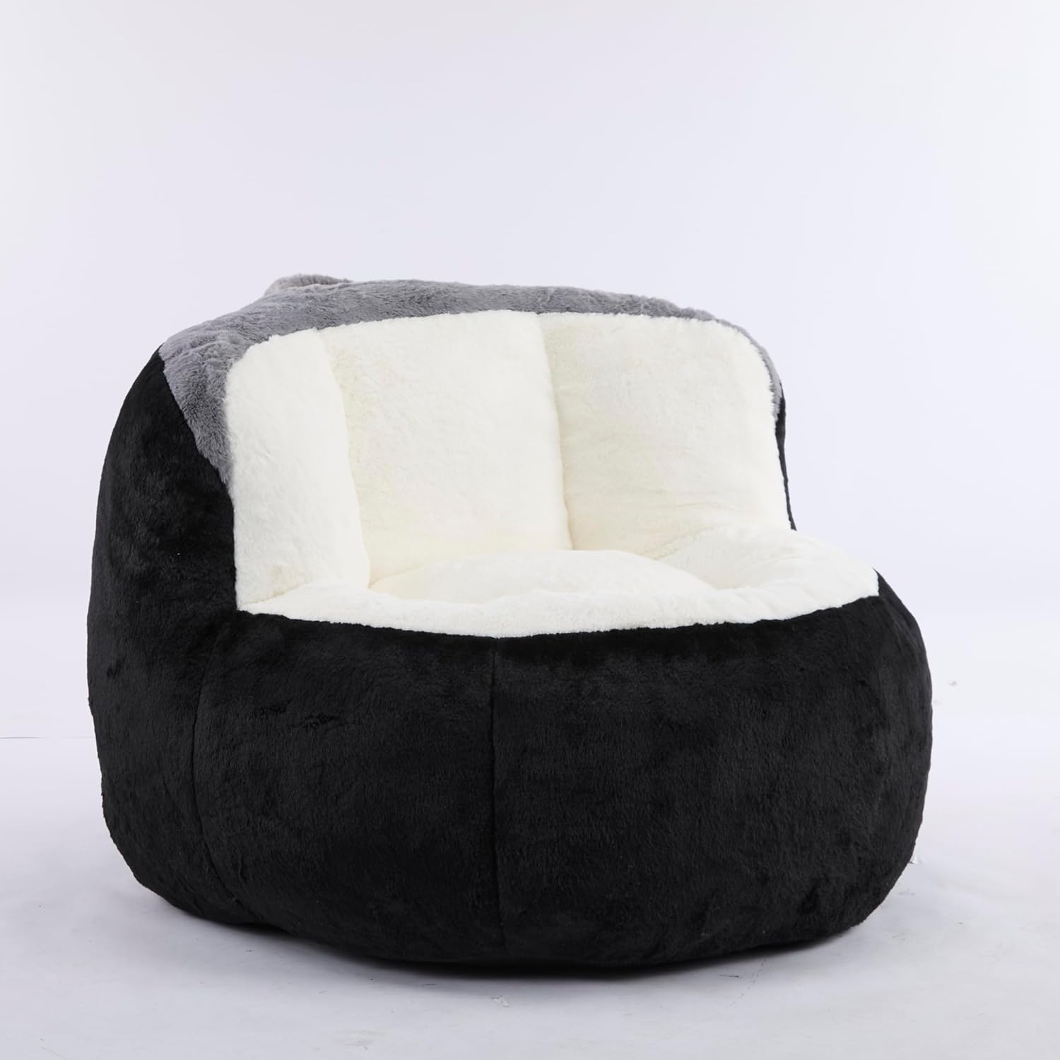 Oversized Bean Bag Chair for Adults Large Bean Bag Chairs for Bedroom, 4FT Faux Fur Fluffy Teen Bean Bag Lounge Chair for Girls Boys Room, Durable Foam Filler Lounger