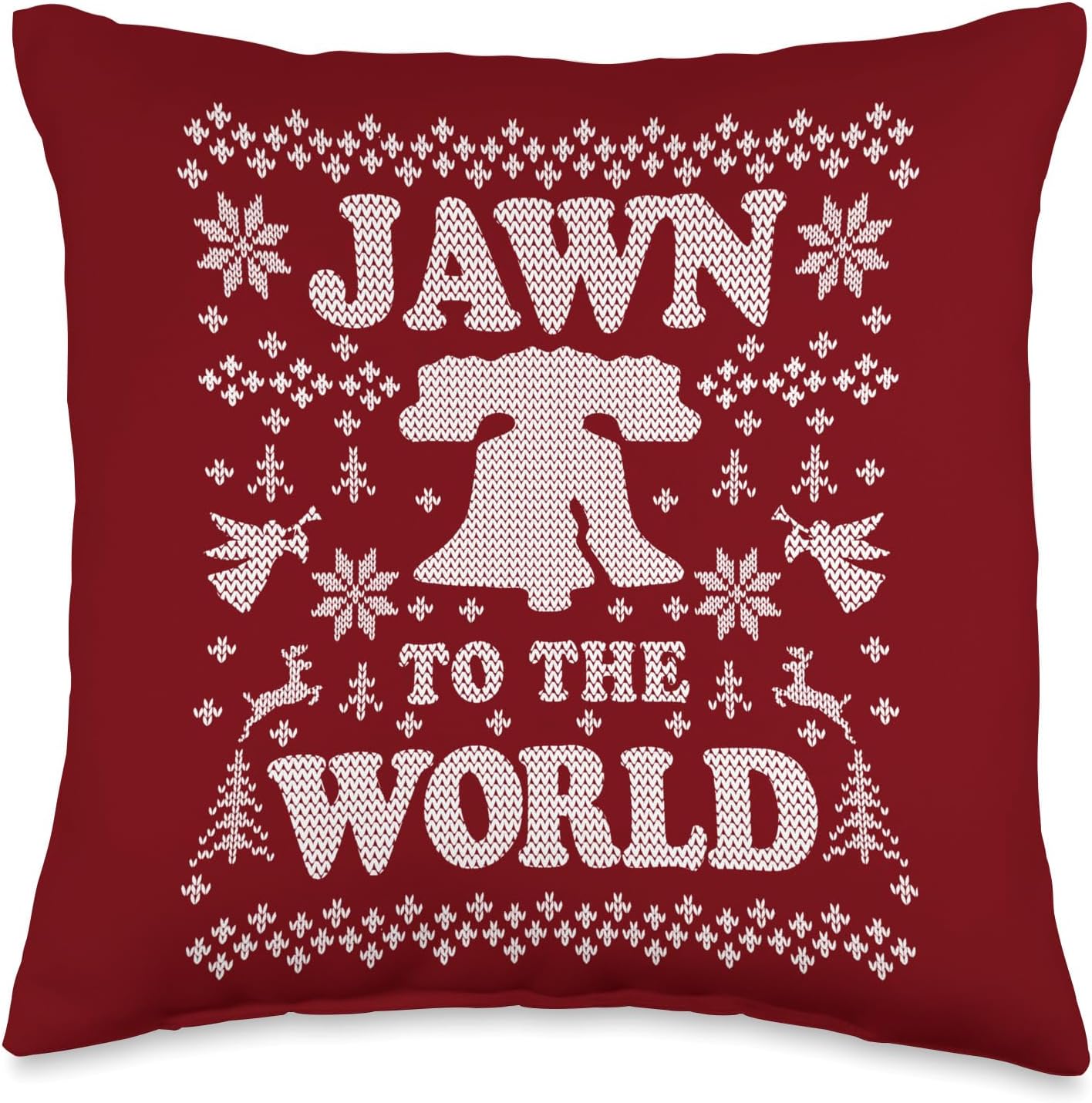 JAWN to the WORLD Philly Fan Philadelphia Ugly Christmas Throw Pillow