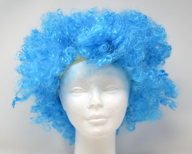 Foto 3 de 4 de Peluca adultos. talla única. de fiesta color azul. azul iluminada para payaso