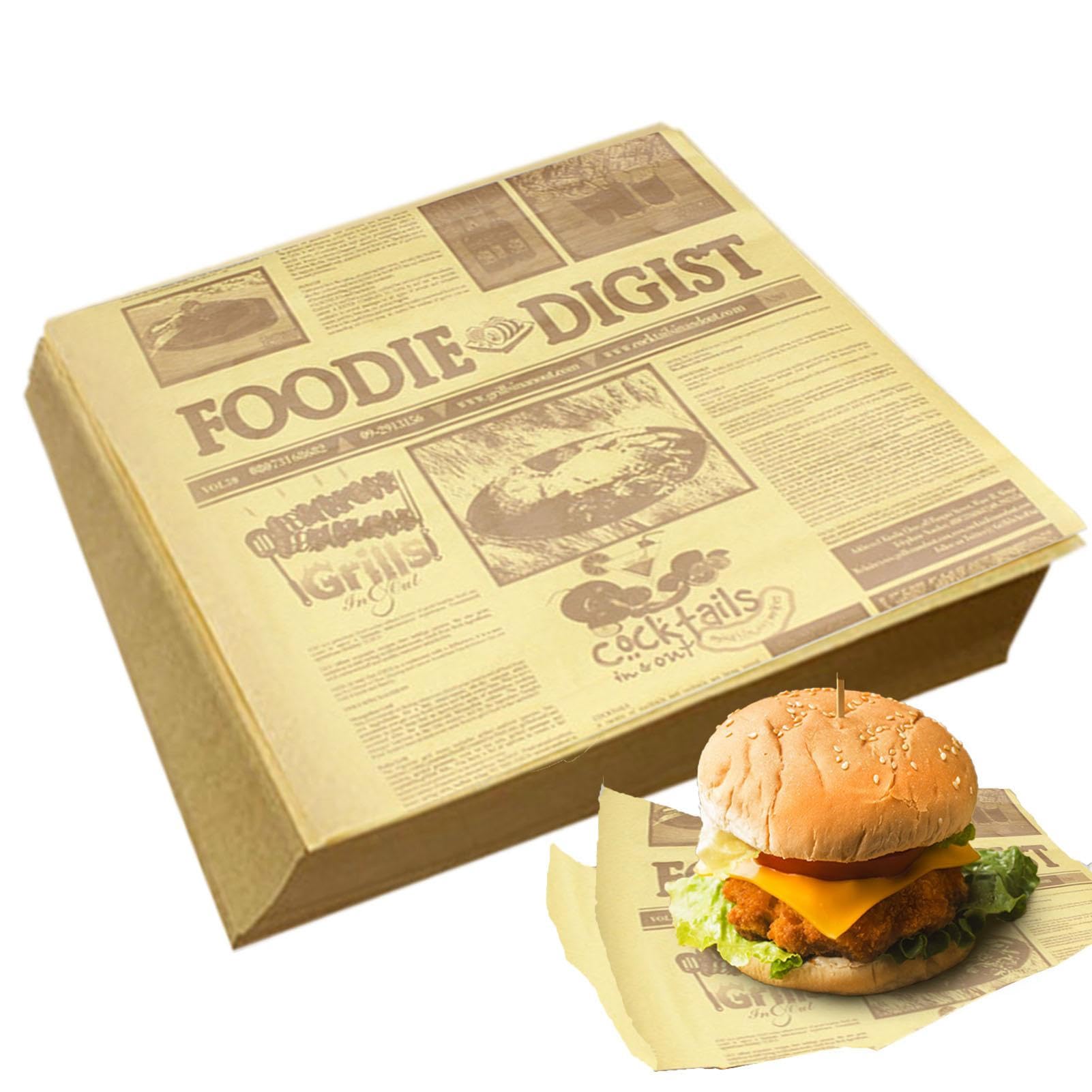 Papier sandwich pour pique-nique et barbecues en lot de 200 feuilles alimentaires
