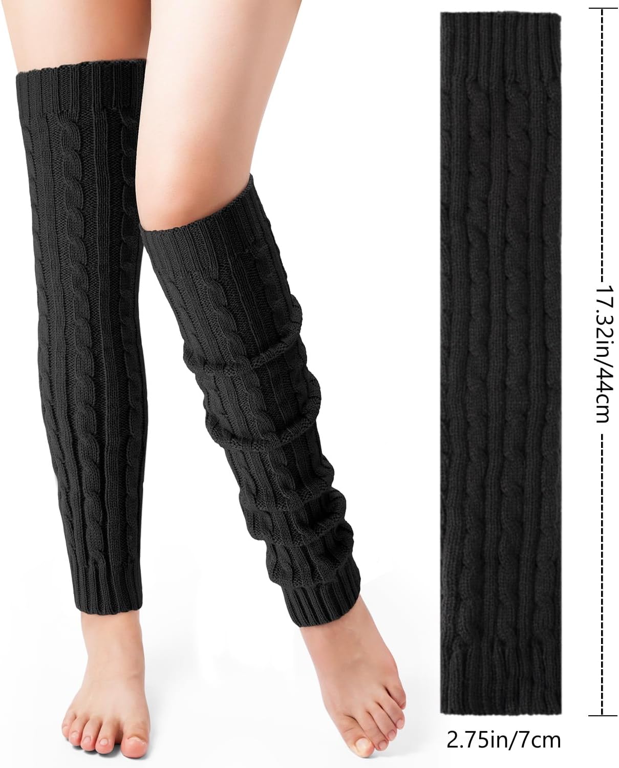 Pleneal Leg Warmers for Women - 1/2/3 Pairs Fashion Cable Knit Warm Leg Warmers 80s Accessories for Party Sports Yoga - Image 2
