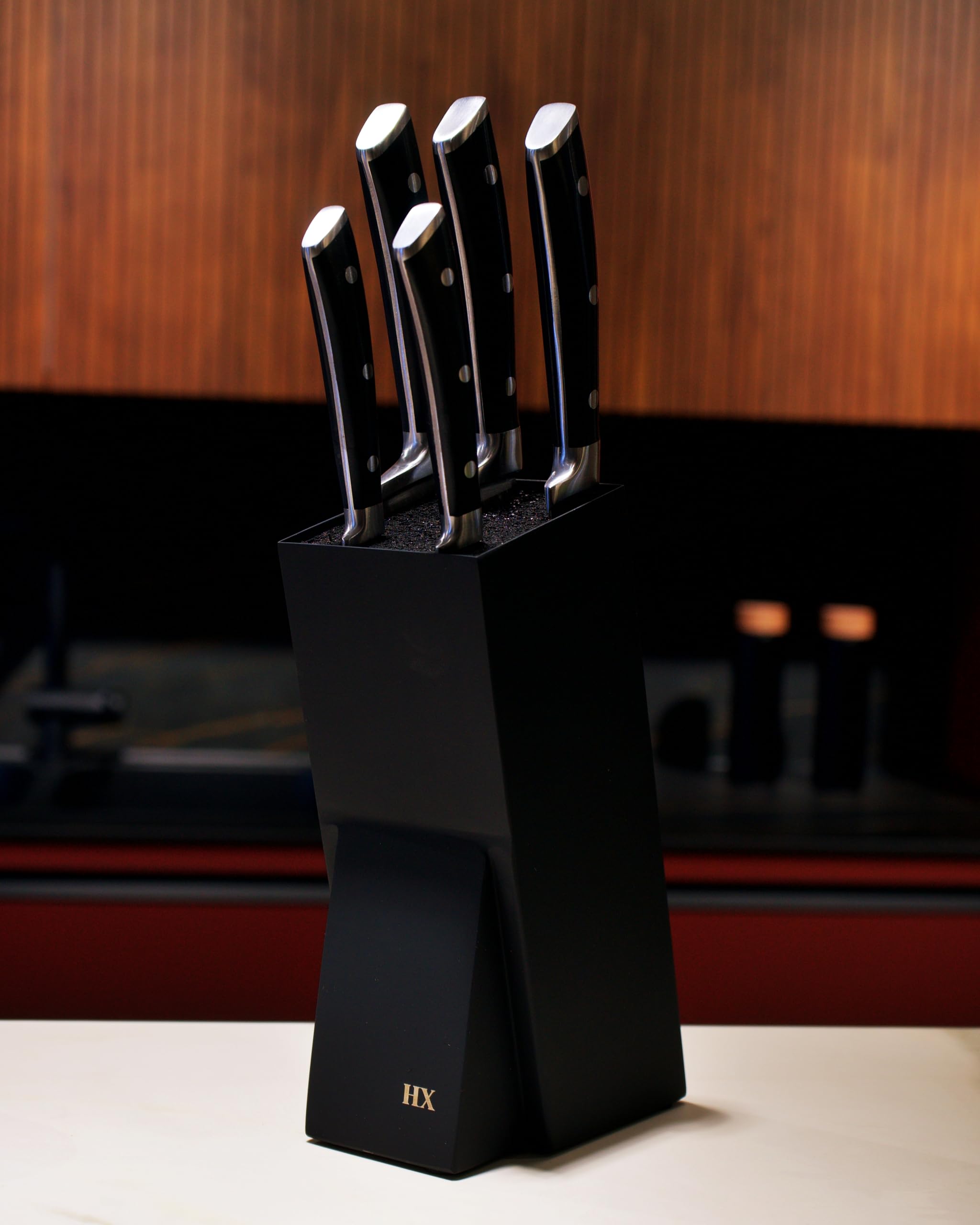 Block - Bloc Couteaux - Support Cuisine - Porte Couteaux - Bloc à Couteaux - Support Couteau - Rangement Couteaux Cuisine - Porte Couteaux de Cuisine - Support Couteau de Cuisine (Black)