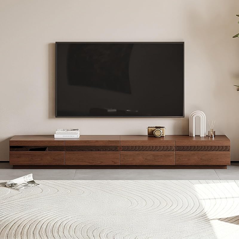 VAFON Fully-Assembled Mid Century Modern TV Stand, 94.49" Wood Media Console with 4 Drawers, Entertainment Center with Storage for Living Room