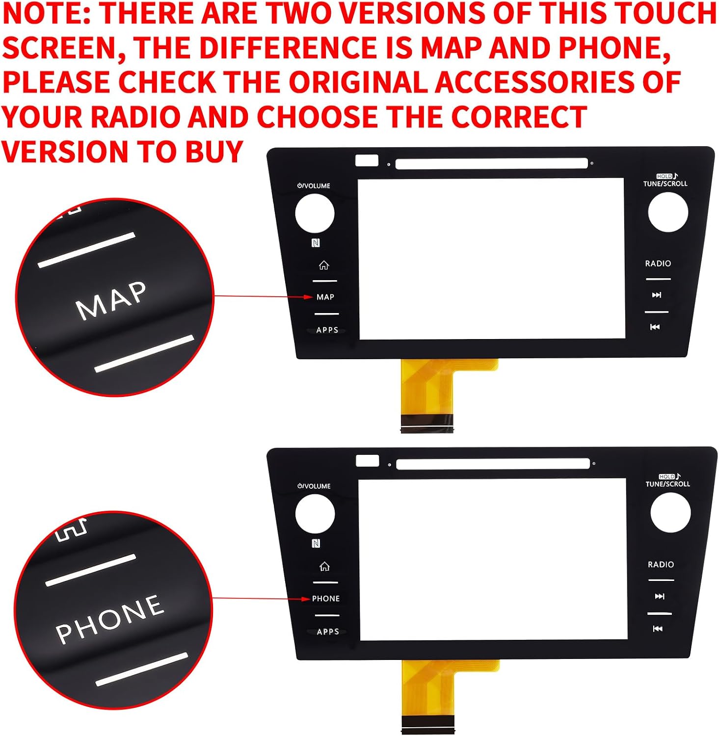 TsuperU 8" Touch Screen Digitizer Replacement for Subaru Legacy Outback Radio Screen 2018 2019, Touchscreen fit 86471-AL68A 86431-AL66A OEM Upgraded Ultra-Sensitive High-Temperature Resistant-MAP