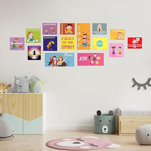 Miniatura 6 de Juego de 25 pósteres de los diez mandamientos para niños pósteres de versículos bíblicos cristianos inspiradores para pared decoración de escuela
