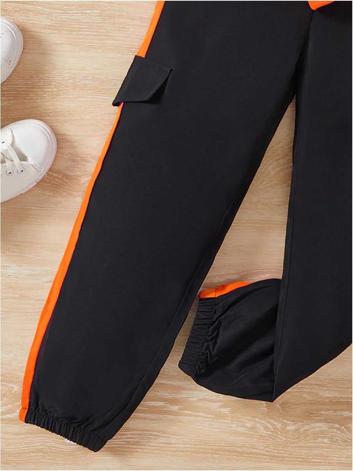 MakeMeChic Girl's Letter 3 Piece Cute Outfits Workout Hoodie Crop Tank and Sweatpants Set Hip Hop Dance Outfits - Image 5