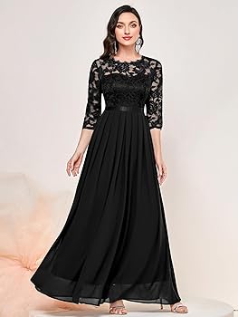 Amazon.com: Miusol Women's Elegant Floral Lace 3/4 Sleeve