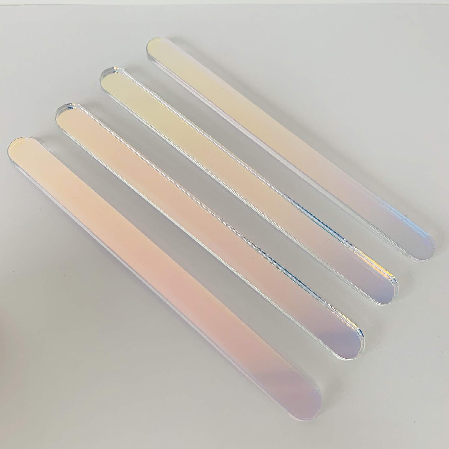 CHENRUI 20 Pcs Acrylic Cakesicle Popsicle Sticks for Ice Creamsicle Candy Apple (Rainbow AB)