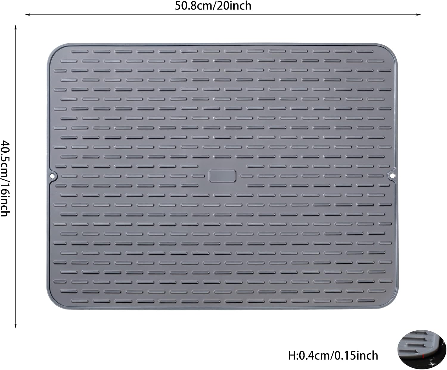 To encounter Silicone Dish Drying Mat - Extral Large 20" x 16" - Set of 2 Flexible Rubber Drying Mat, Heat Resistant Silicone Trivet, Counter Top Mat, Dish Draining Mat, Sink Mat