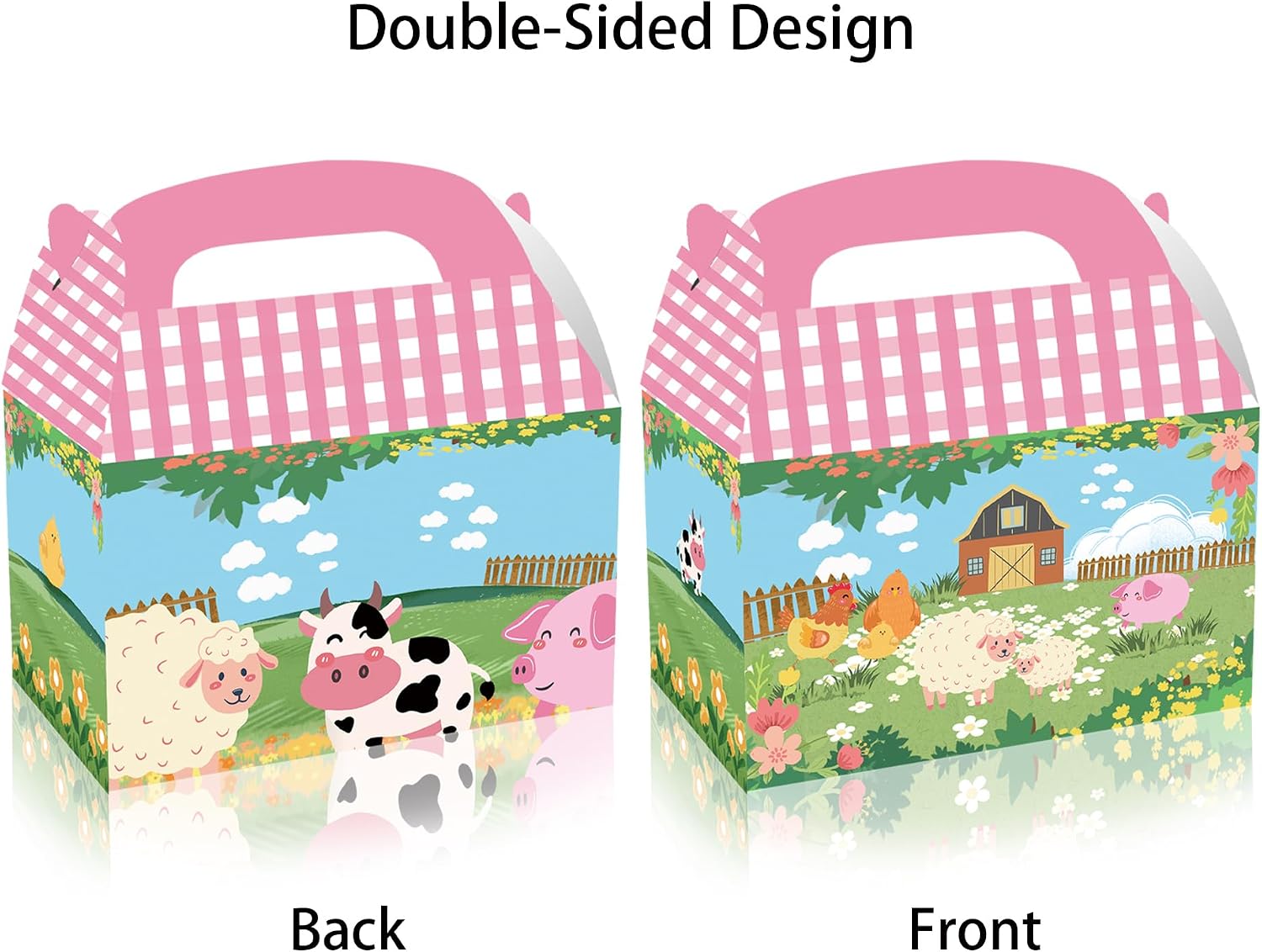 24 Pcs Farm Animal Party Favor Boxes,Farm Theme Birthday Party Supplies image 2