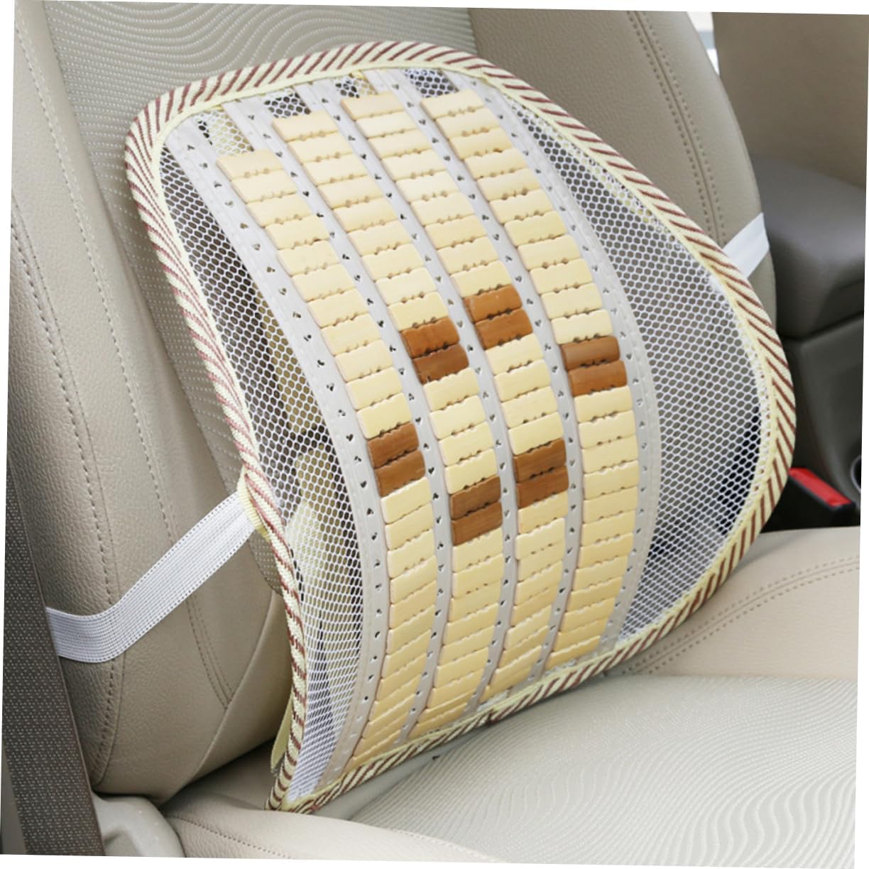 1pc Bamboo Charcoal Lumbar Support Cushion Premium Mesh Back Rest for Versatile Chair and Car Use Comfortable Back Cushion for Office Home School