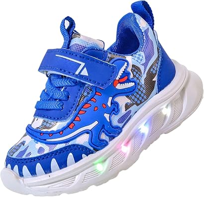 Kids Boys Trainers Toddler Light Up Flashing Shoes Luminous Running Sport Sneaker Xmas