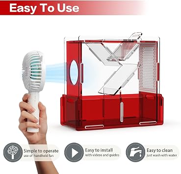 Bird Seed Cleaner Acrylic Bird Seed Processor Sifter Wind Sheller Bird Seed Husker Parrot Feed Shell Blaster for Quick Shelling and Blowing Screening Bird Food Cleaning (with Cover)