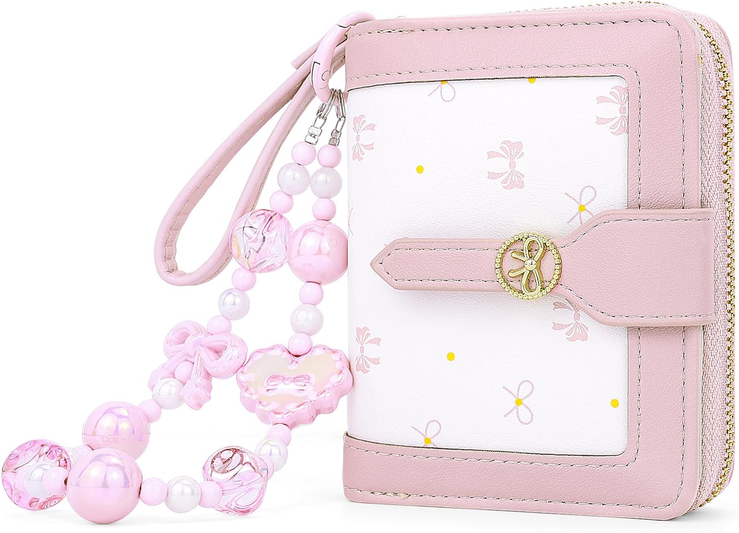 Pink Hand Wallet Amazon.com: Busnos Women's Wallet Bow Keychain Wristlet Wallets for ...