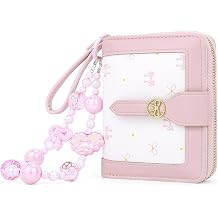 Purses for Women Ladies Purse mit Credit Card Holder Small Womens Wallet with Bow Design | Pink Bifold Wallet with Card Holder & Coin Pocket & Keyring | Multiple Card Slots