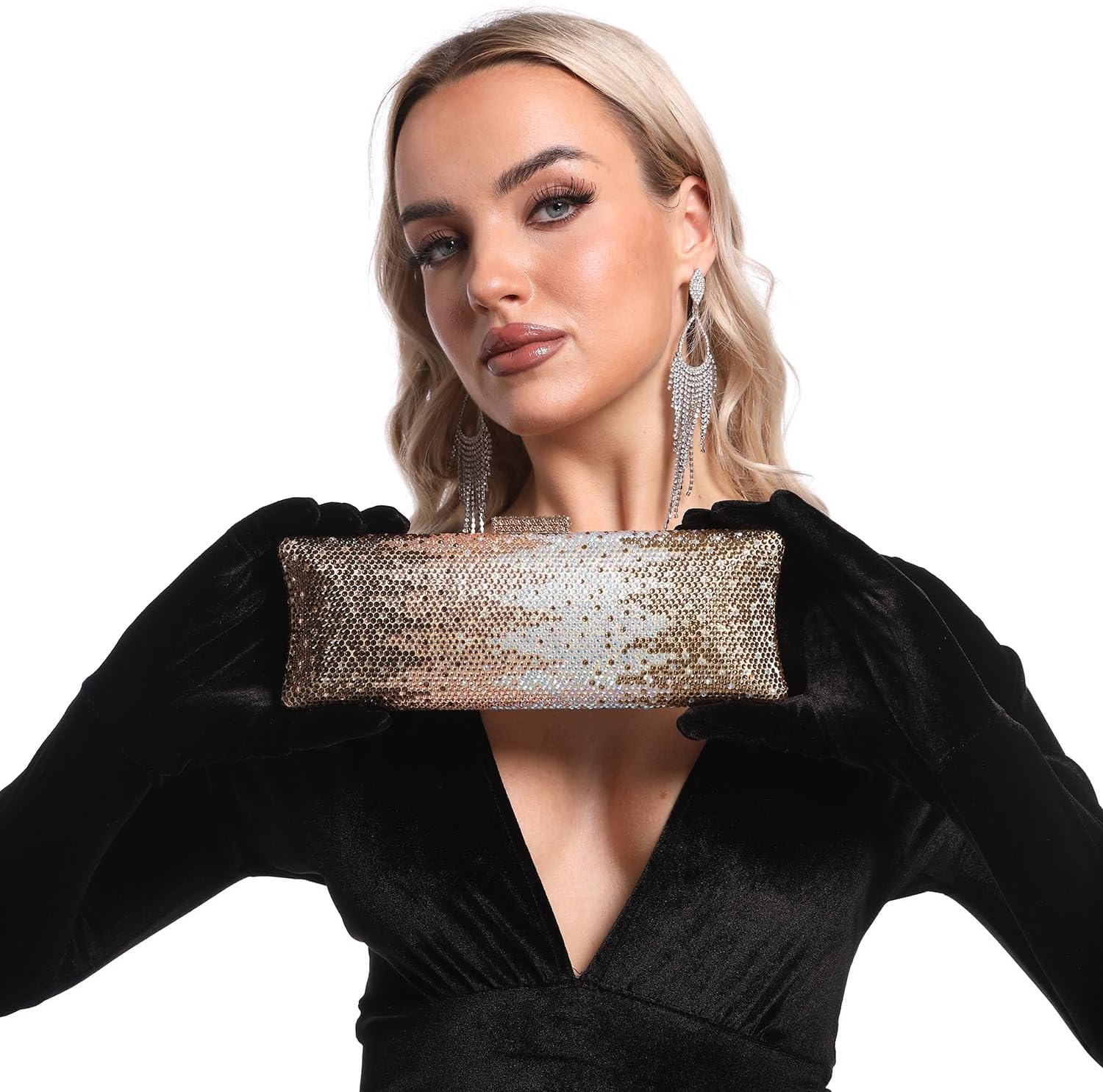 Boutique De FGG Mini Rhinestone Clutch Purses for Women Formal,Long Evening Bags and Clutches,Party Prom Crystal Clutch Bag - Image 7