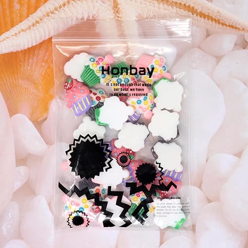 Miniatura 7 de Honbay 24 dijes para cupcakes, postres, slime, temática alimentaria, cabujones de resina con parte trasera plana, bonitos adornos para accesorios