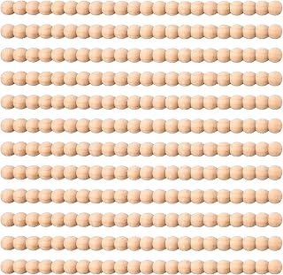 12Pcs Decorative Beaded Wood Trim, 15.75Inch Unfinished Beaded Molding Sticks, Half Wooden Beads Trim Molding for DIY Wall Window Door Furniture Cabinets (14 mm)