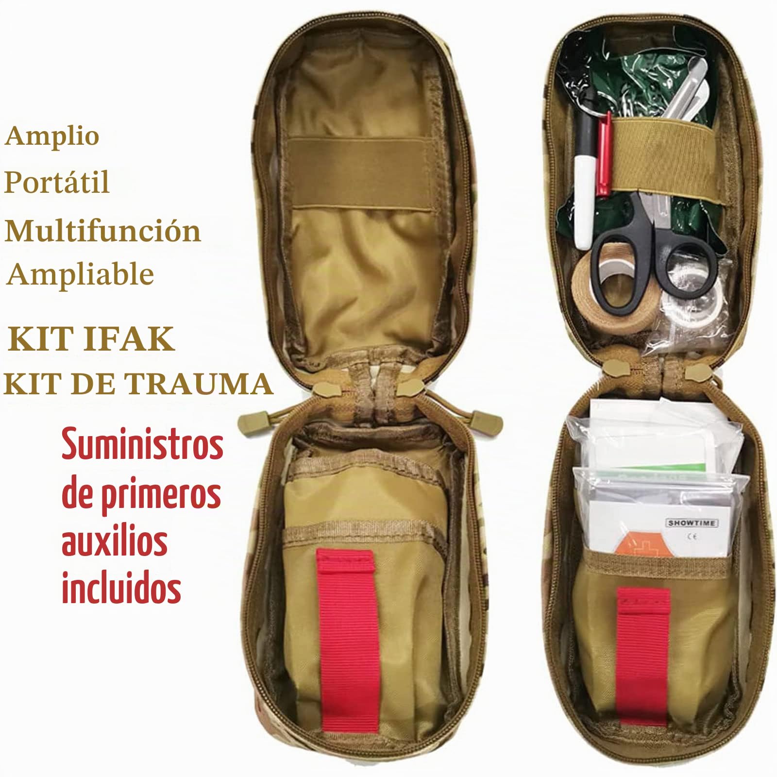 Kit Médico Trauma Torniquete, Botiquín Primeros Auxilios Emergencia, Médico EMT IFAK Control Hemorragias Graves, Camping Militar Senderismo,B