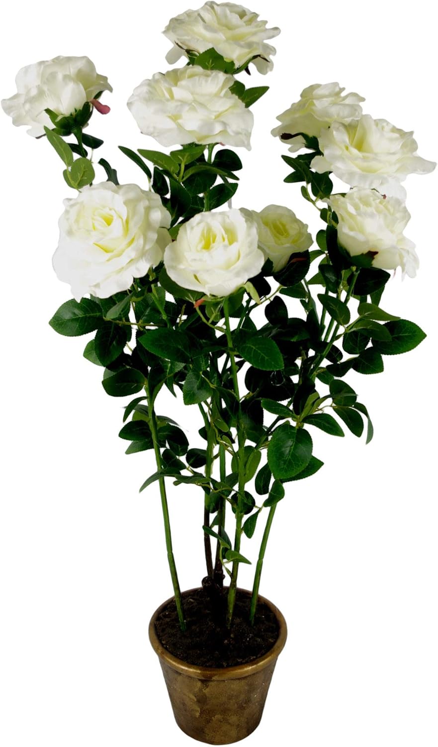 Leaf Artificial Rose Tree, Mixed Materials, Ivory/Cream, 90cm Amazon